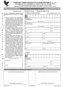 Page 1 FOREVER LIVING PRODUCTS SLOVAK REPUBLIC, S. r. O