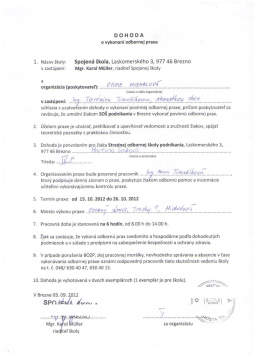 D O H 0 D A o vykonan&iacute; Odborne] praxe