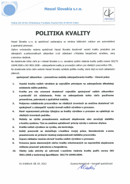 POLITIKA KVALITY