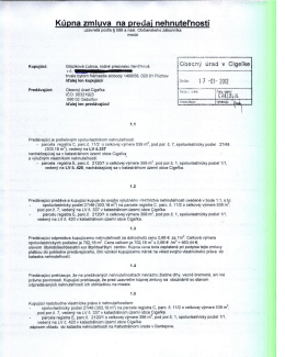 Kúpna zmluva na predaj nehnuteľnosti