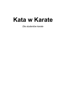 O Kata w Karate - Szkoła Karate Shotokan "Samuraj"