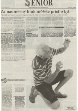 Za nadmerný hluk môžete prísť o byt (HN 14.07.2011)