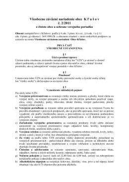 Všeobecne záväzné nariadenie obce K ľ u š o v   č. 2/2011