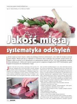Jakość mięsa systematyka odchyleń