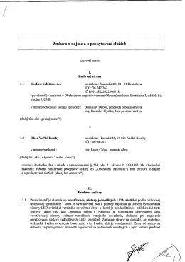 Zmluva o n&aacute;jme a poskytovan&iacute; služieb