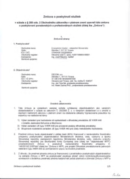 Zmluva o poskytnutí služieb