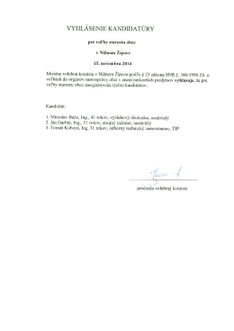 Zoznam kandidátov na starostu obce a poslancov