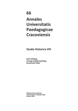 Annales Universitatis Paedagogicae Cracoviensis 66
