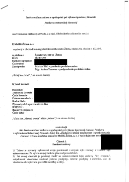 Profesion&aacute;lna zmluva o spolupr&aacute;ci pri v&yacute;kone