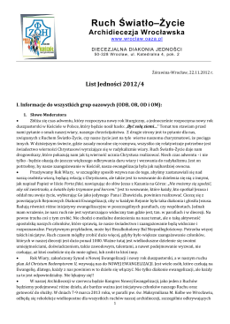 2012-4 (pdf) - Ruch Światło-Życie Archidiecezji Wrocławskiej