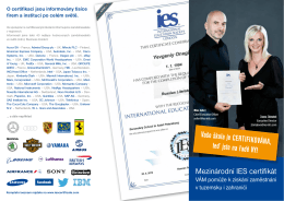 Mezinárodní certifikační společností IES