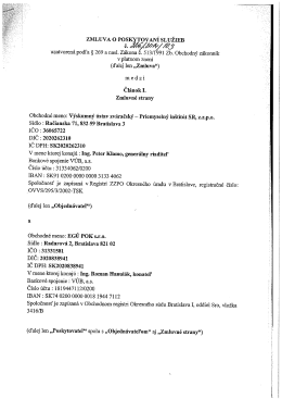 zMLUvA O POSKYTOVANÍ sLUŽIEB