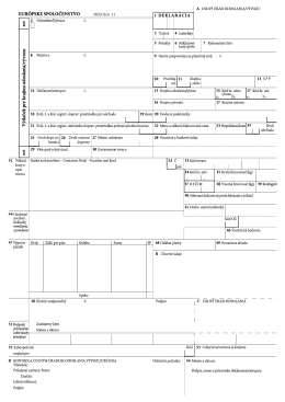 JCD &ndash; Coln&eacute; vyhl&aacute;senie pri dovoze neobchodovan&eacute;ho tovaru
