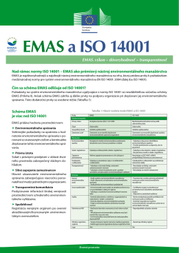 EMAS aISO 14001 - Čo je EMAS - Slovenská agentúra životného