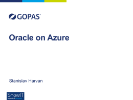 Stanislav Harvan: Oracle on Azure