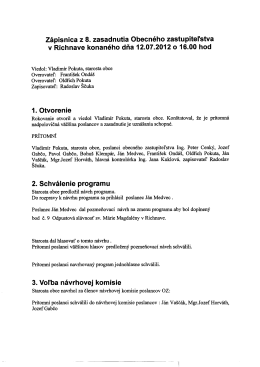 Zápisnica - Obec Richnava