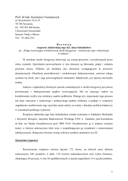 prof. dr hab. Kazimierz Furmańczyk, Uniwersytet Szczeciński (pdf)