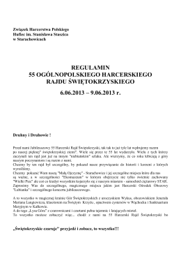 Regulamin 55 Harcerskiego Rajdu Świętokrzyskiego, wersja .pdf