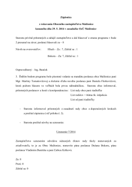 Zápisnica z rokovania Obecného zastupiteľstva Malženice