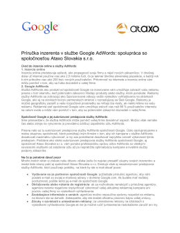 Príručka inzerenta v službe Google AdWords: spolupráca so