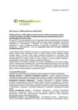 ISO 20252 w Millward Brown SMG/KRC Millward Brown SMG/KRC