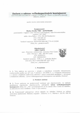 Zmluva o odvoze veľkokapacitných kontajnerov