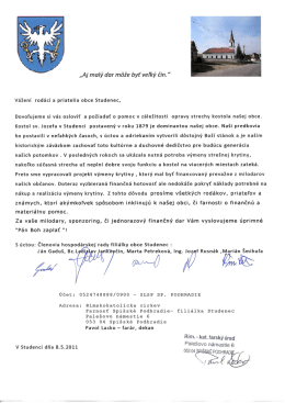 &bdquo;Aj mal&yacute; dar m&ocirc;že byt` veľk&yacute; čin. &rdquo; - R&iacute;mskokatol&iacute;cka cirkev, farnosť