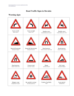 Road Traffic Signs in Slovakia Warning signs