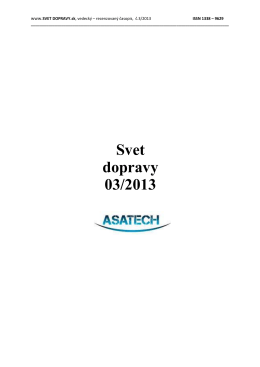 www.SVET DOPRAVY.sk, vedecký – recenzovaný časopis, č.3/2013