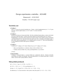 Design experimentu a statistika - AGA46E