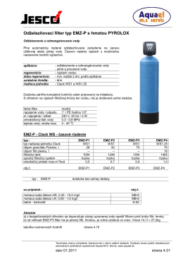 Odželezňovací filter typ EMZ-P s hmotou