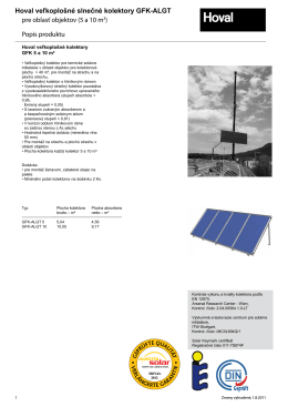 Solarny kolektor GFK ASLM katalog SK