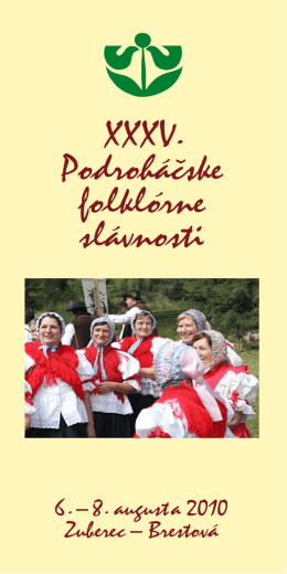 Programový bulletin XXXV. Podroháčskych folklórnych