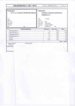 Dodávateľ : Odberateľ : A.F.P. s.r.o Hlavná 138 044 55 Veľká Ida