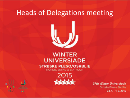 HOD meeting - Home | Winter Universiade Tatry 2015