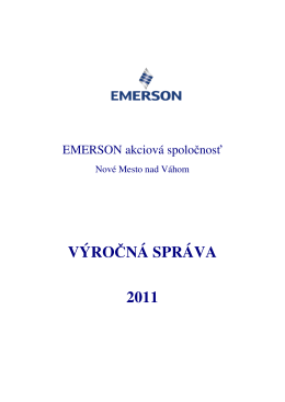 VÝROČNÁ SPRÁVA 2011 - Ako