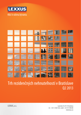 Trh rezidenčných nehnuteľností v Bratislave Q2 2013