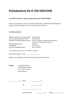 Na stiahnutie Požiadavkový list IF 550 ISOFLOOR ako PDF formát