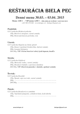 Biela Pec - denné menu - mobil