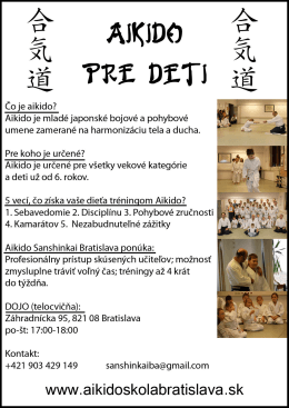 Leták pre deti - Aikido Sanshinkai Bratislava