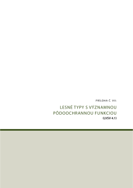 lesné tyPy s Významnou Pôdoochrannou funkcIou