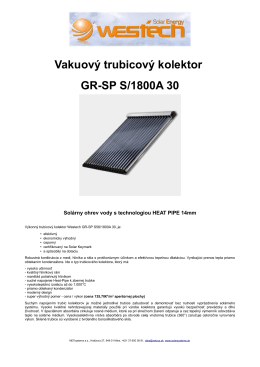 Vakuový trubicový kolektor GR-SP S/1800A 30