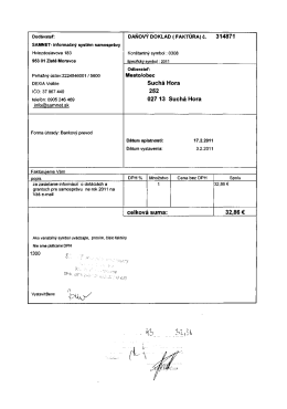 ( FAKTÚRA) č. 314871 SAMNET» informačný systém