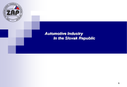 Automotive Industry In the Slovak Republic
