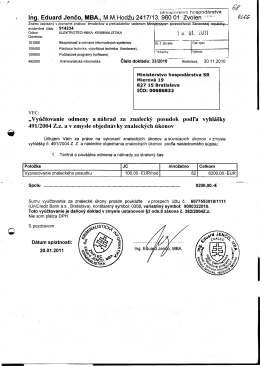 ,z M:`&Auml;ĺ/&Iacute;&iacute;nisżierstvo hospod&aacute;rstva Ing. Eduard Jenčo, MBA., M.M.