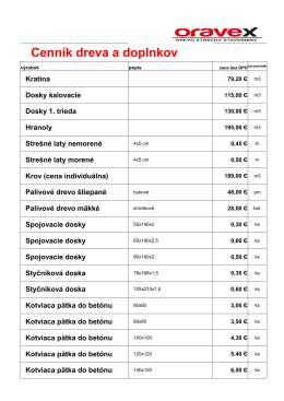 Cenník dreva a doplnkov