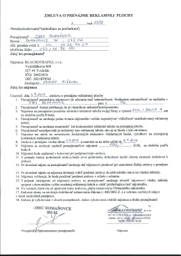 ZMLUVA O PRENÁJME REKLAMNEJ PLOCHY