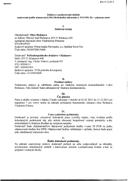 Zmluva o poskytovani sluzieb odhrnanie snehu 2013
