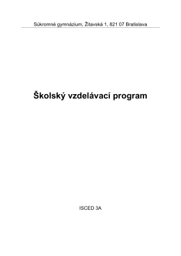 Školský vzdelávací program - Súkromné slovanské gymnázium