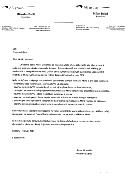 Ponuka firmy AE group